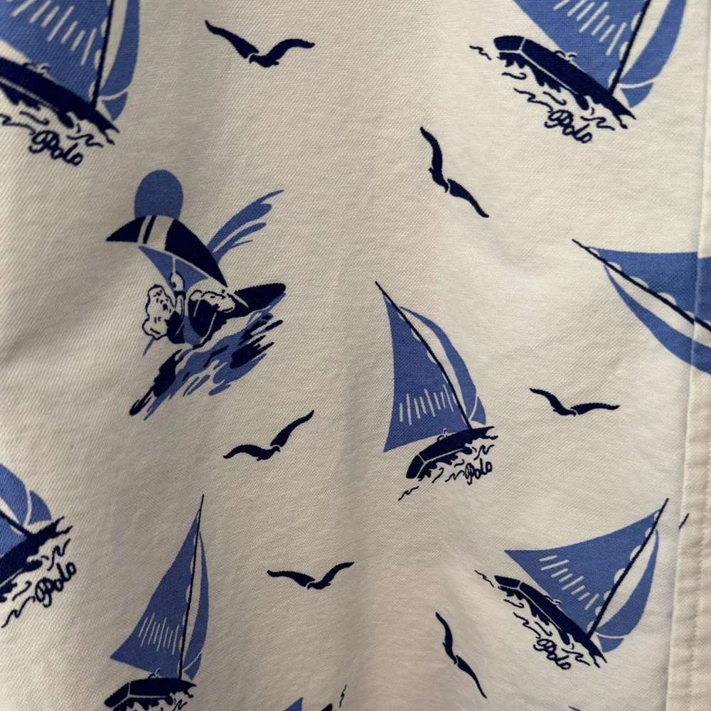 Polo Ralph Lauren Nautical Blue & White Button Down Shirt Size 3XB
